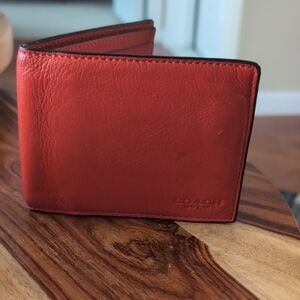 Coach Men's Bold Orange Leather Wallet